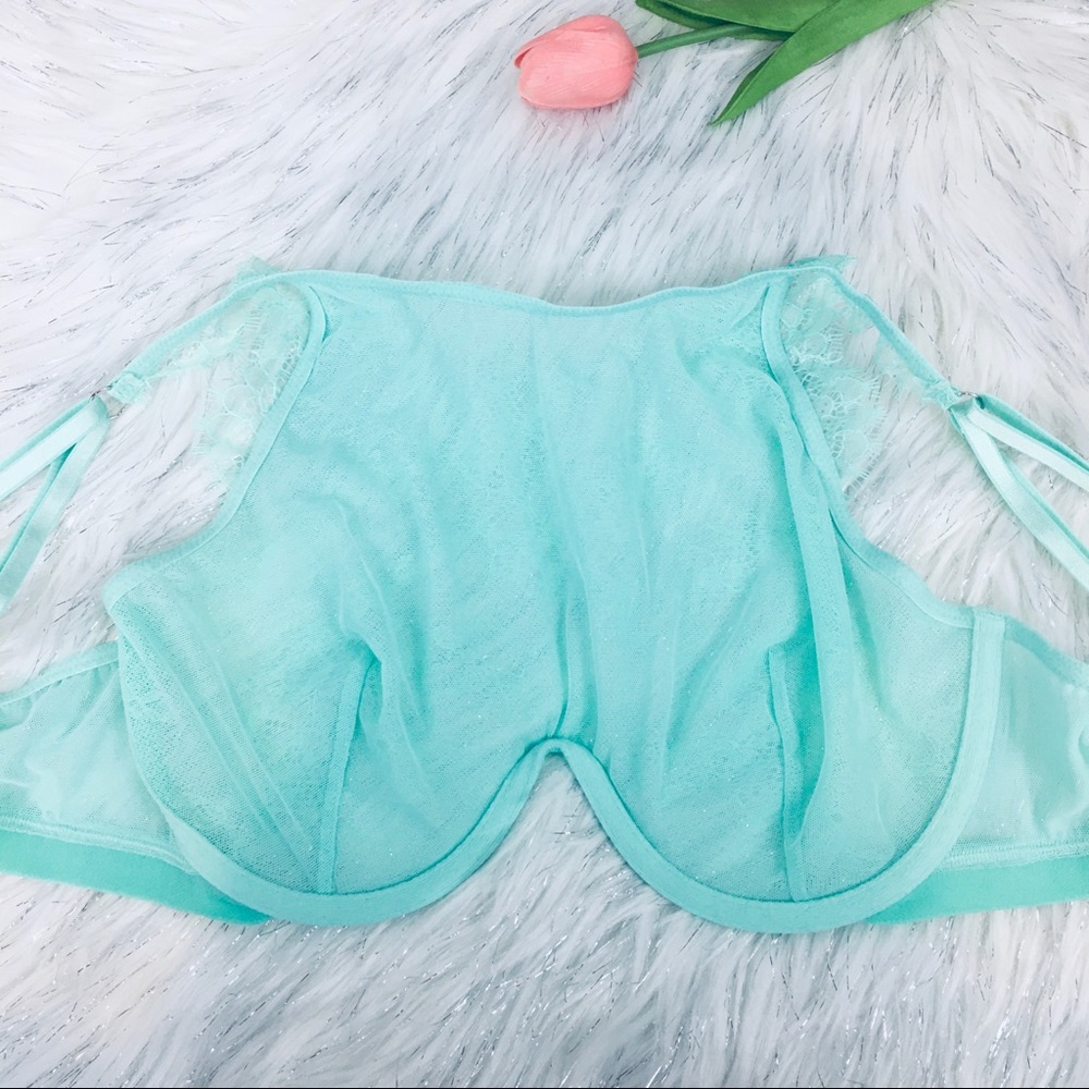 Victoria’s Secret Pastel Mint mesh lace bra 32D - Picture 9 of 10